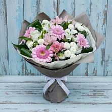 Букет цветов из:  Герберы, Альстромерии и Хризантемы в Баклашах