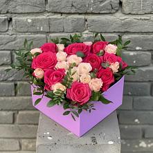Цветочная композиция из Розы в коробке #REPLACE_PRED# Баклашах