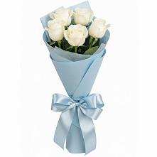 Букет 5 Белых роз Проуд в Баклашах