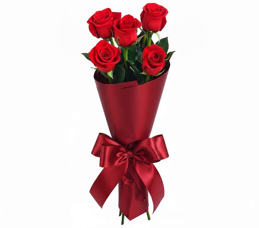 Букет 5 Красных роз Эдлесс Лав в Баклашах