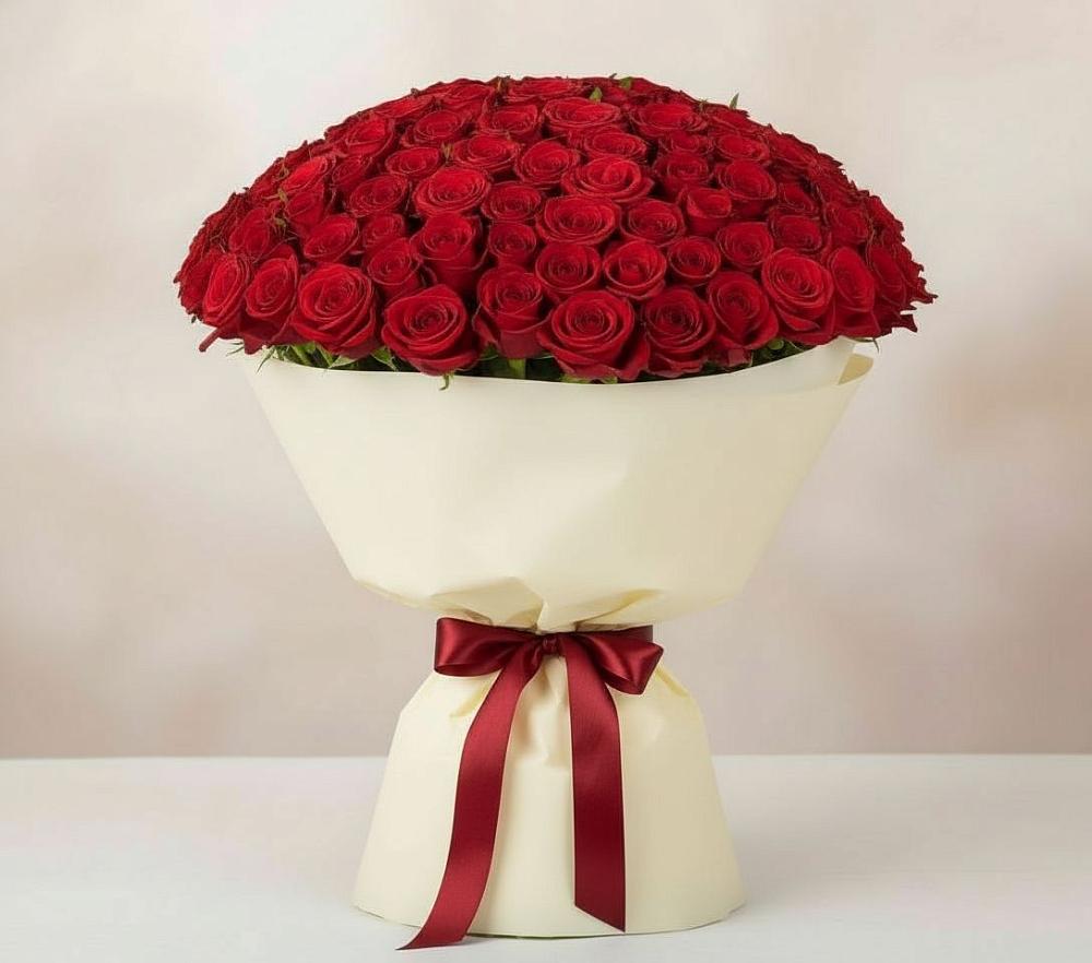 Букет 101 Красная роза Милано в Баклашах