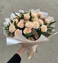 Букет Кремовые розы Латте #REPLACE_PRED# Баклашах
