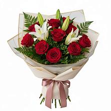 Букет цветов из:  Лилии и Розы в Баклашах