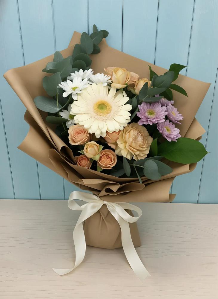 Букет цветов из: Герберы и Хризантемы в Баклашах
