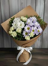 Букет цветов из:  Хризантемы и Розы в Баклашах