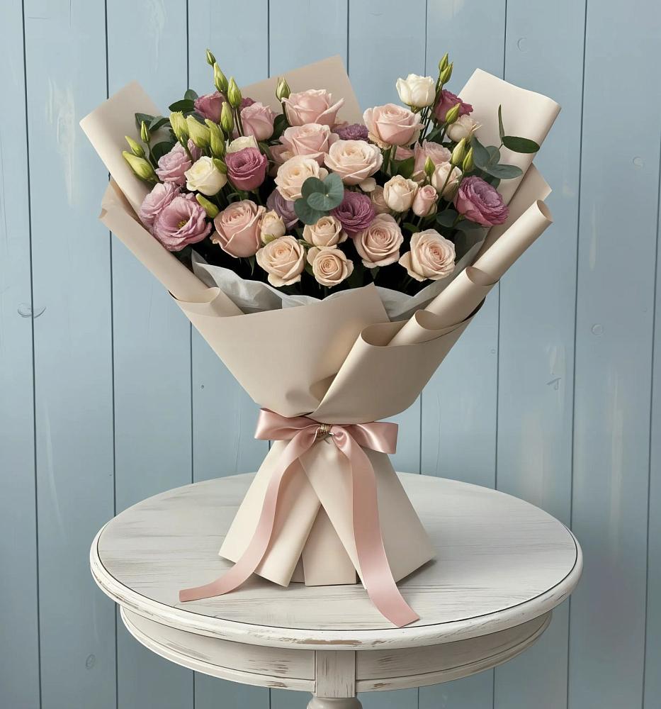 Букет цветов из: Розы и Лизиантусы в Баклашах