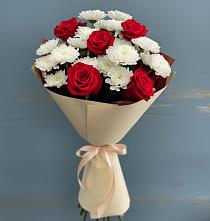 Букет цветов из:  Розы и Хризантемы #REPLACE_PRED# Баклашах