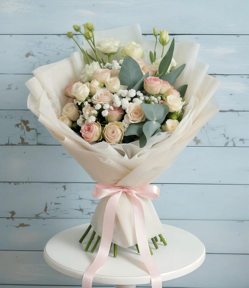 Букет цветов из: Розы и Лизиантусы в Баклашах