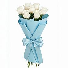 Букет 7 белых роз Проуд в Баклашах