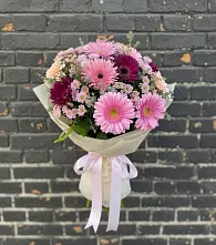 Букет цветов из:  Герберы и Хризантемы #REPLACE_PRED# Баклашах