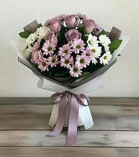 Букет цветов из:  Хризантемы и Розы в Баклашах