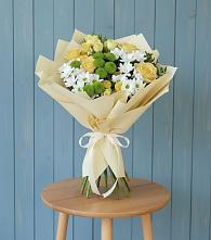 Букет цветов из:  Хризантемы и Розы #REPLACE_PRED# Баклашах