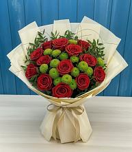 Букет цветов из:  Розы и Хризантемы в Баклашах